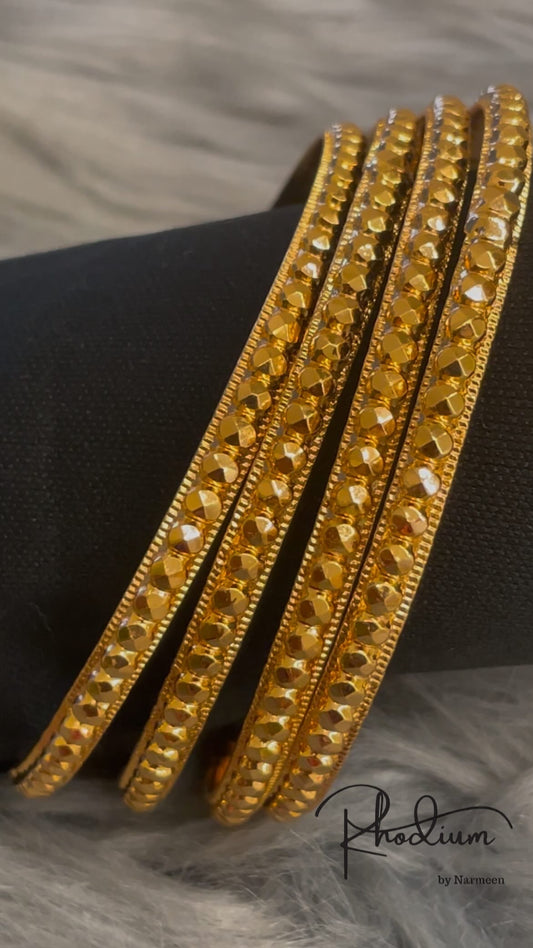 Micro gold plated set of 4 bangles